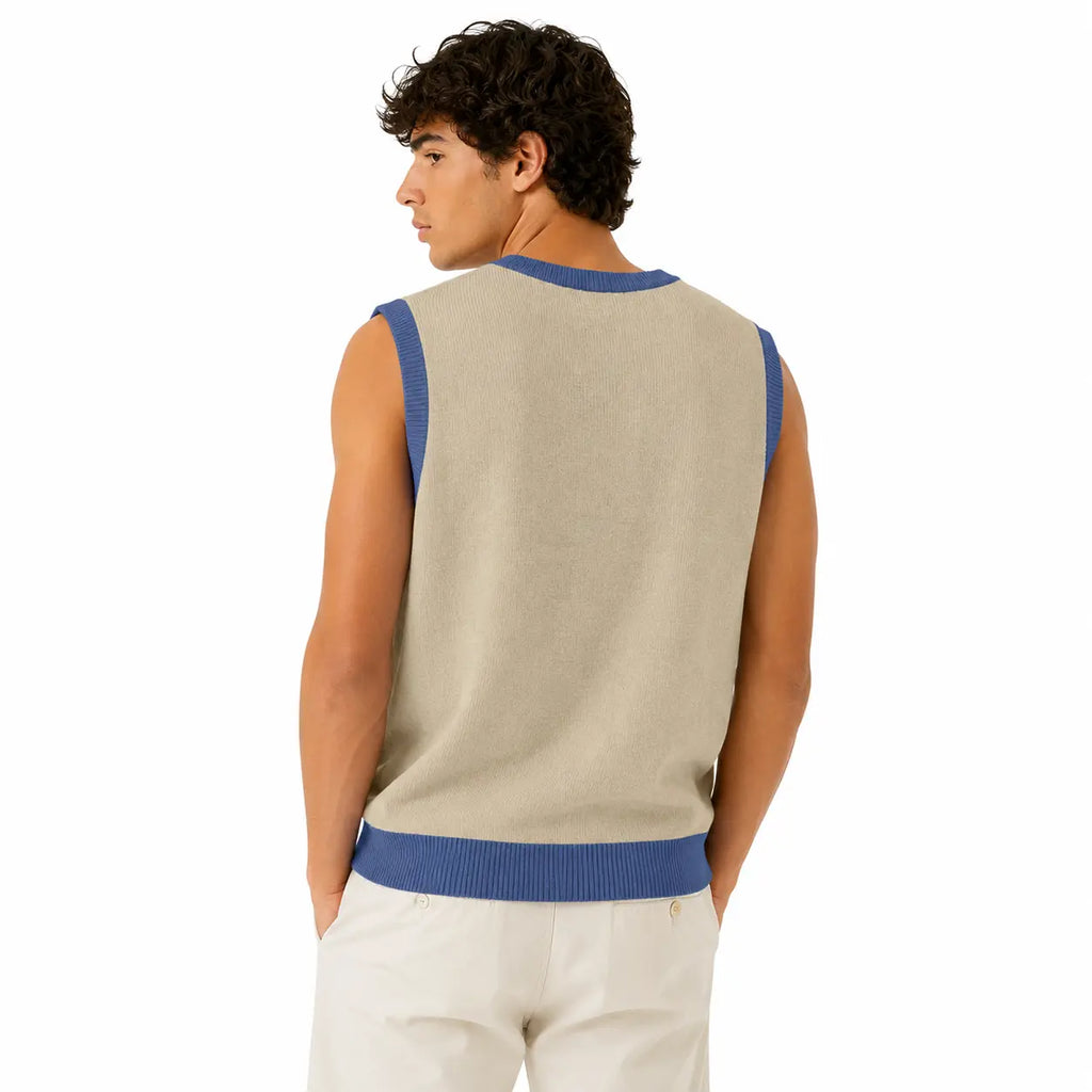 Pull en maille sans manches à col V toulove