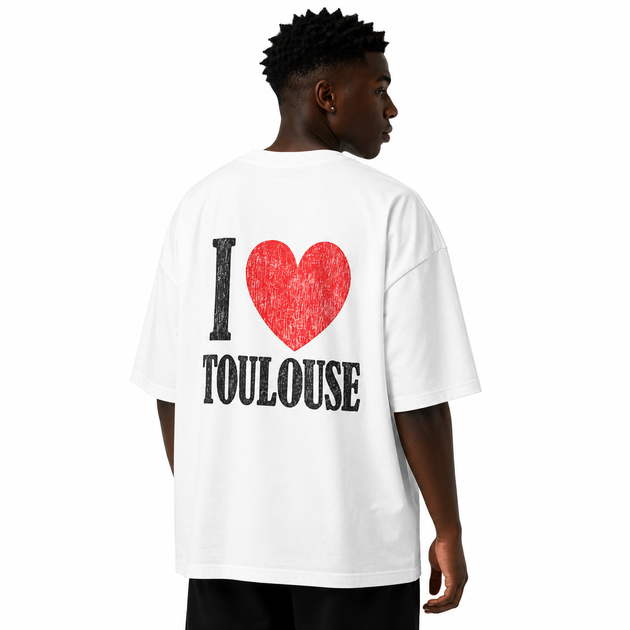 T-shirt oversize imprimé - Blanc toulove