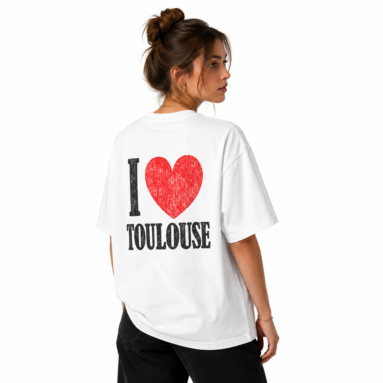 T-shirt oversize imprimé - Blanc toulove