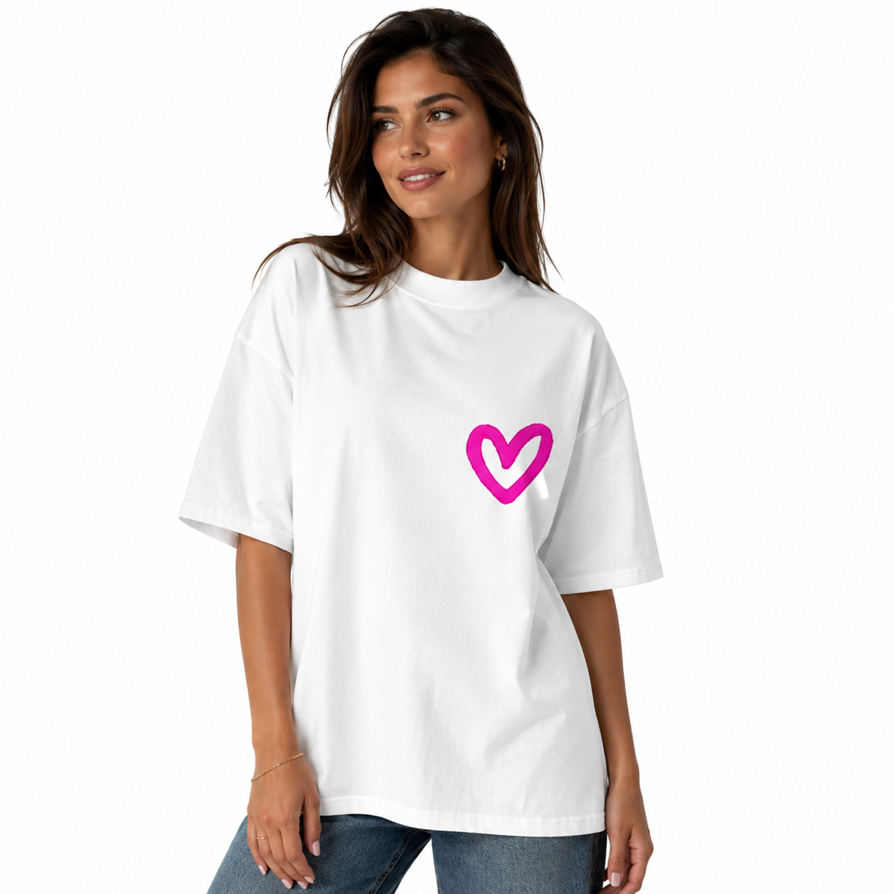 T-shirt oversize imprimé - Blanc toulove