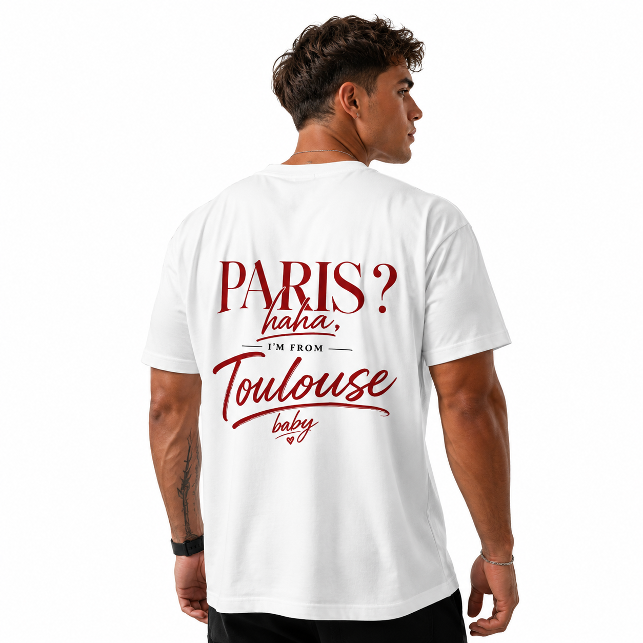 T-shirt oversize imprimé - Blanc toulove