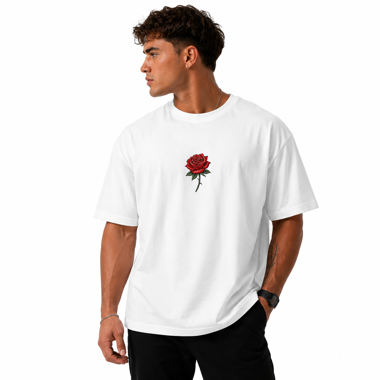T-shirt oversize imprimé - Blanc toulove