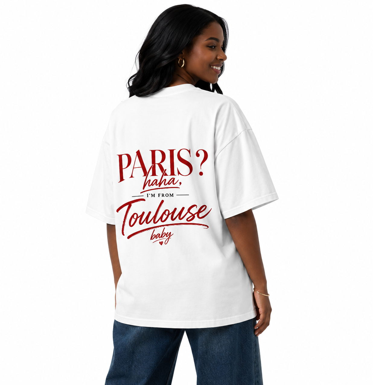 T-shirt oversize imprimé - Blanc toulove