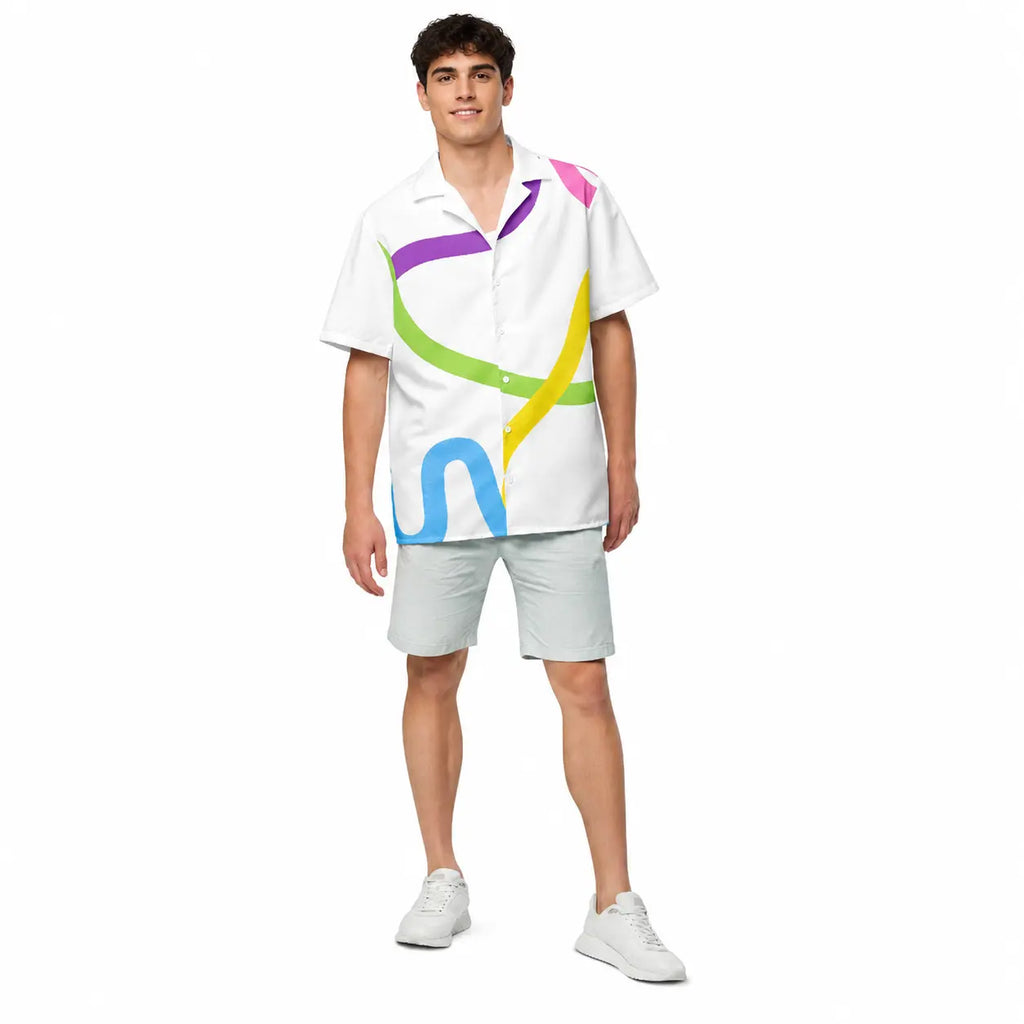 Chemise oversize à 5 traits abstraits toulove