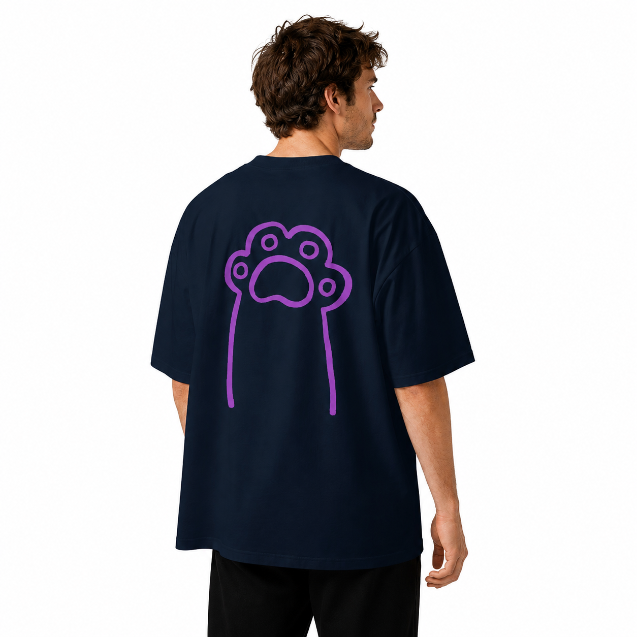 T-shirt à col montant imprimé - Marine toulove