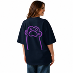 T-shirt à col montant imprimé - Marine toulove