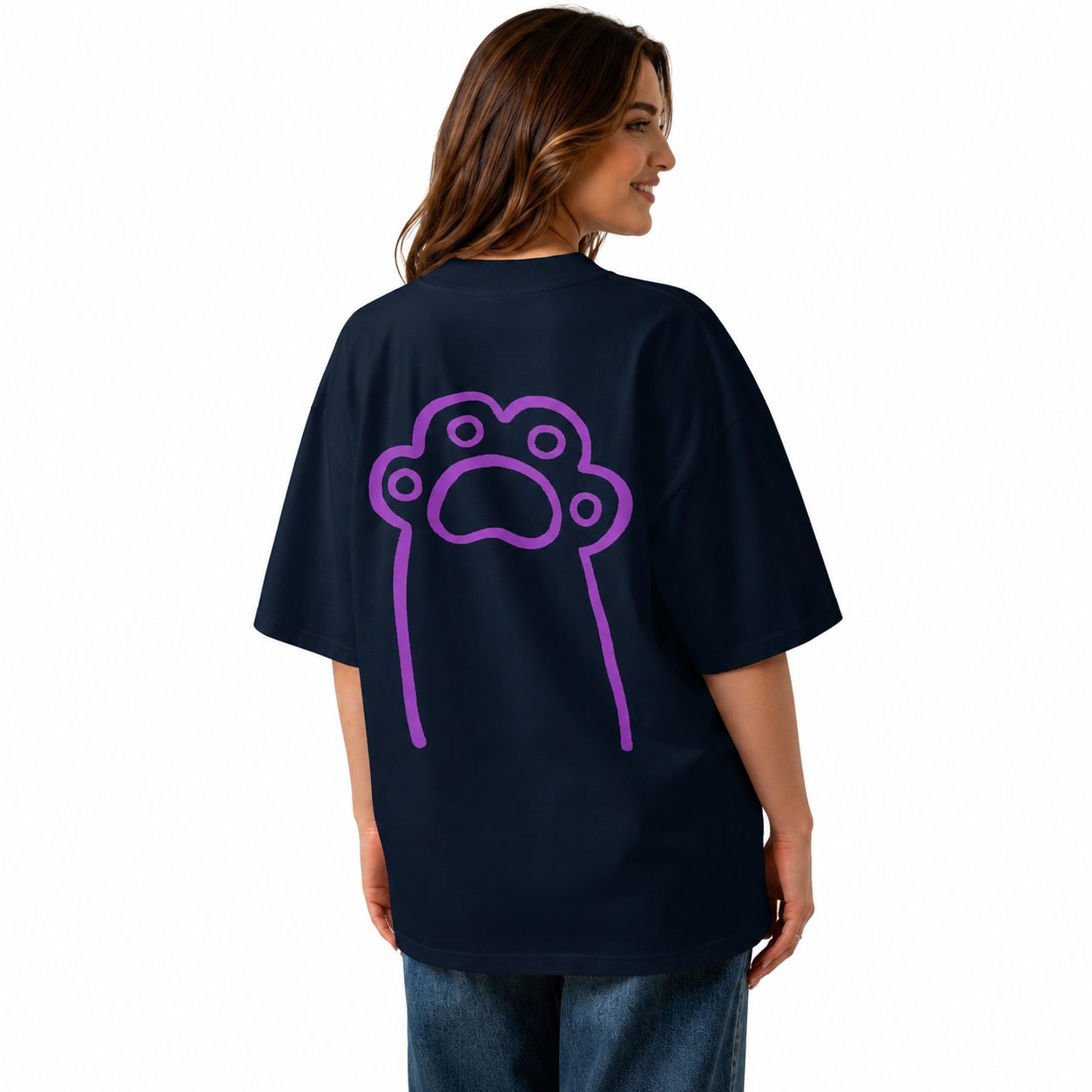 T-shirt à col montant imprimé - Marine toulove
