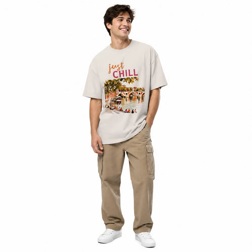 T-shirt oversize imprimé - Beige clair toulove