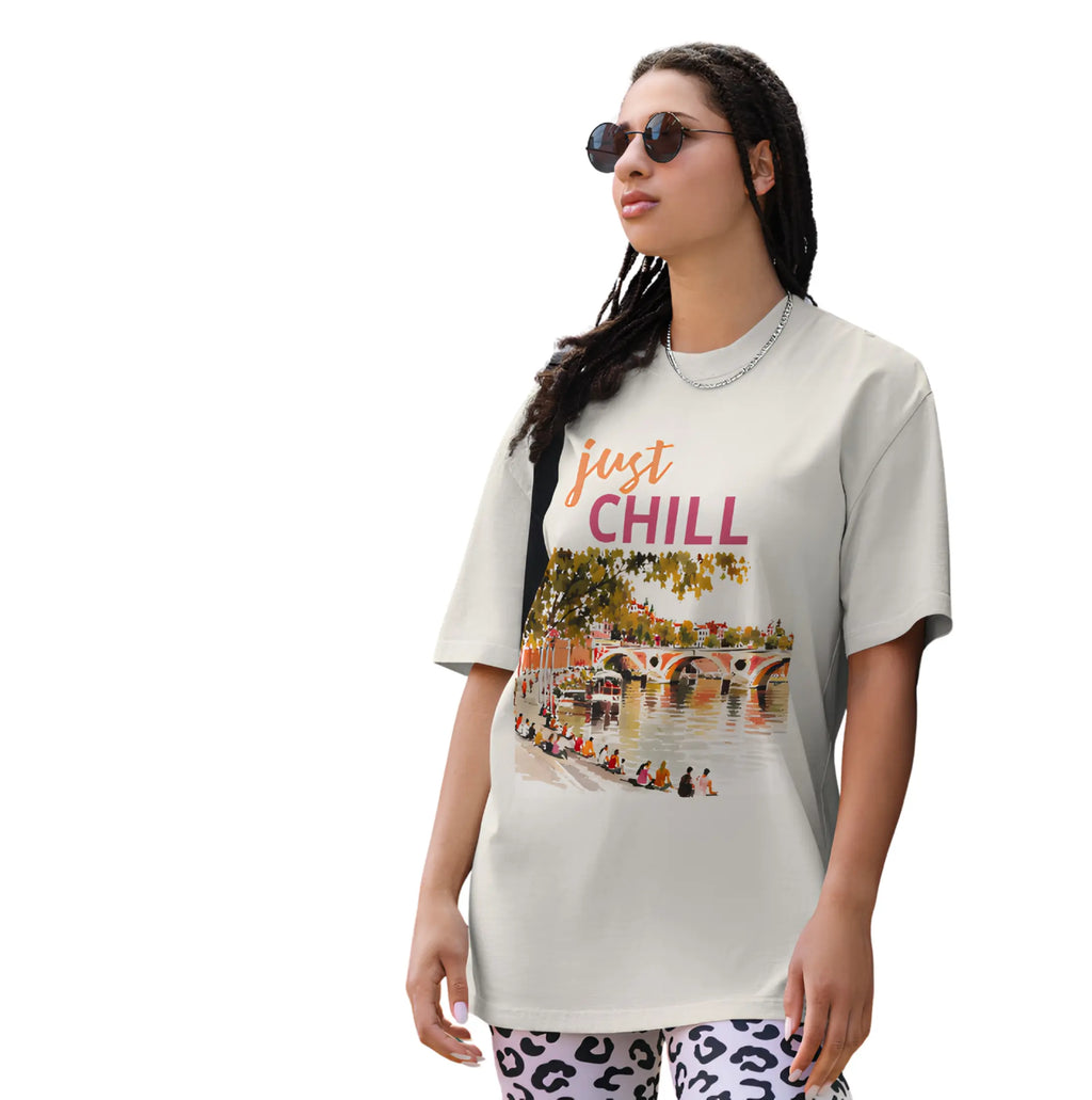 T-shirt oversize imprimé - Beige clair toulove