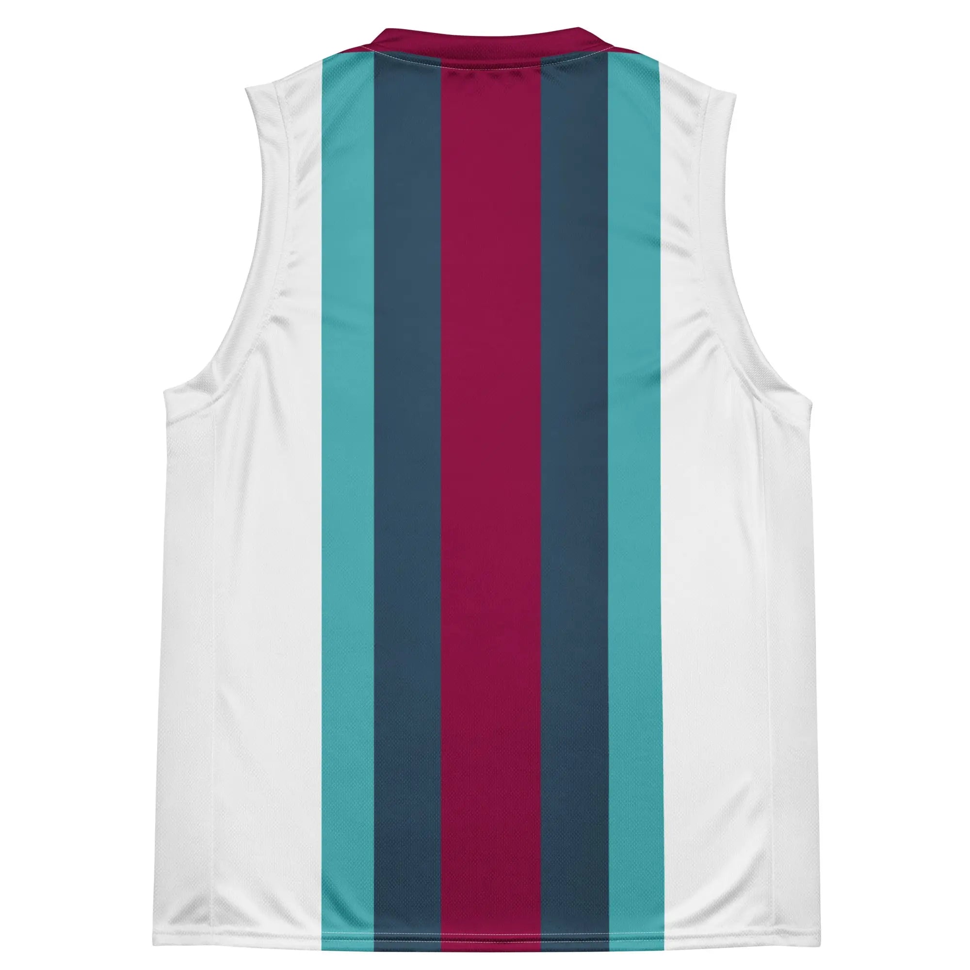 Débardeur de sport unisexe rayé turquoise bleu bordeaux et blanc