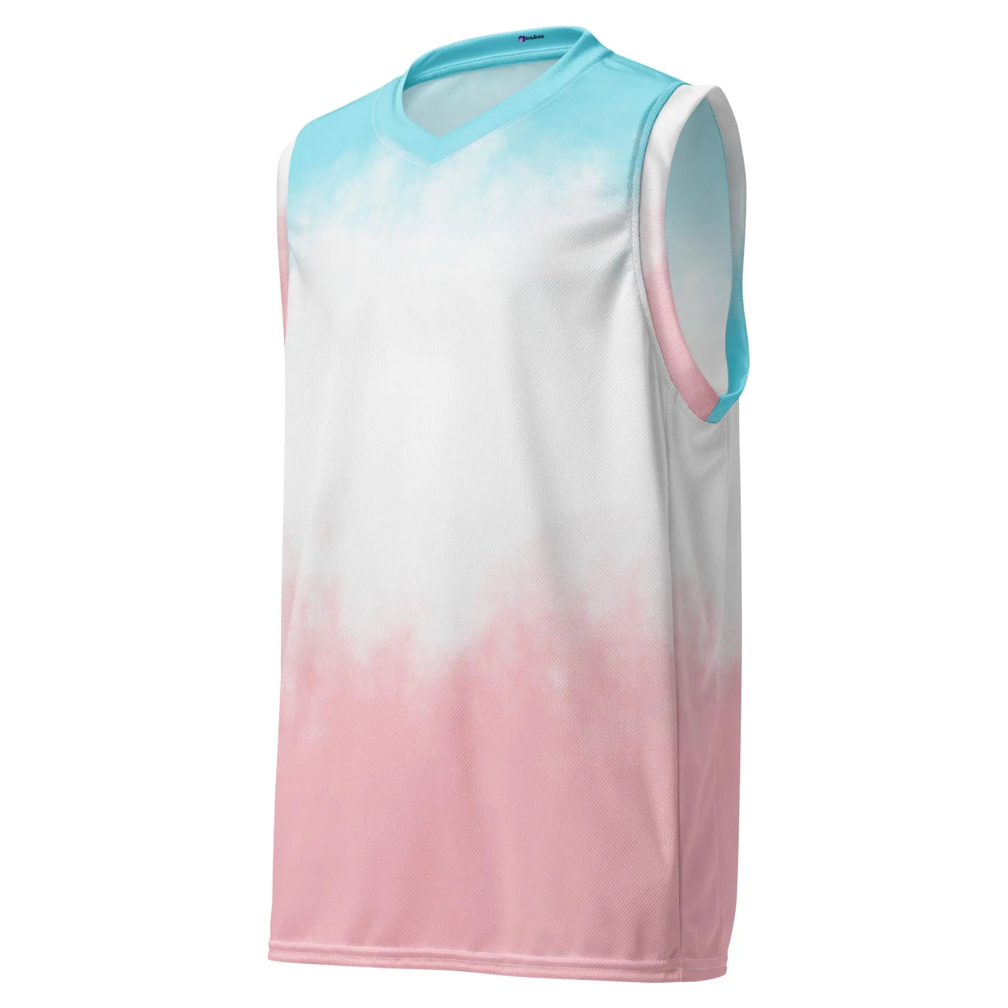 Débardeur de sport unisexe pastel bleu blanc rose