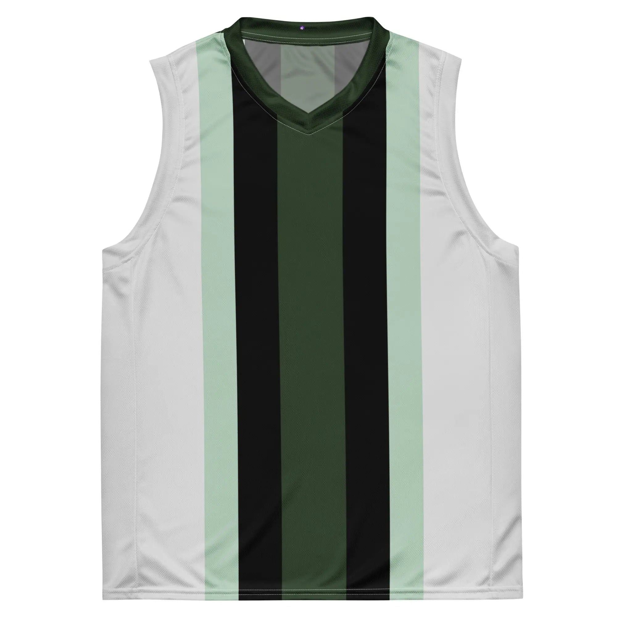 Débardeur de sport unisexe rayé vert noir vert clair et blanc