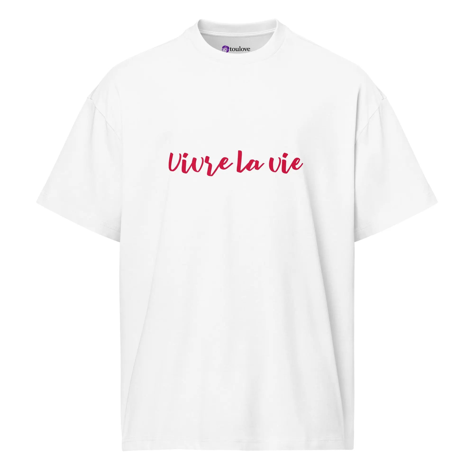 T-shirt oversize homme imprimé vivre la vie sur la poitrine