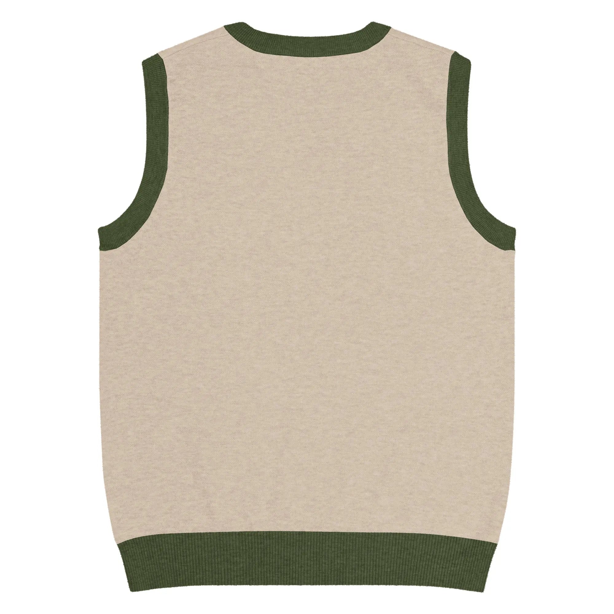 Pull sans manches col V beige avec colibri et fleurs imprimés