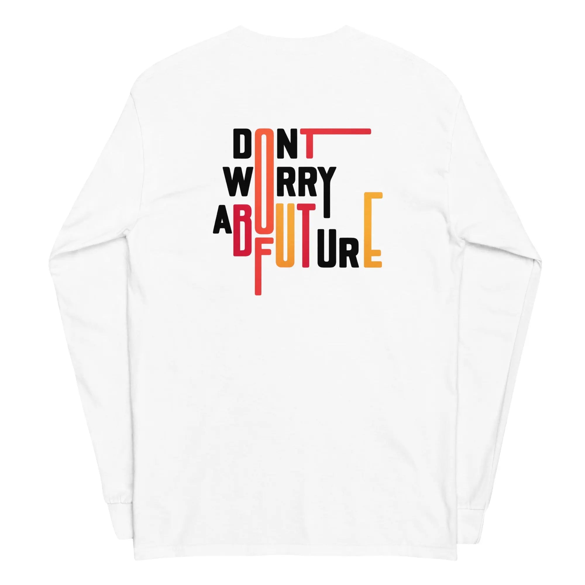 T-shirt manches longues imprimé futur homme avec texte DONT WORRY ABOUT FUTURE au dos