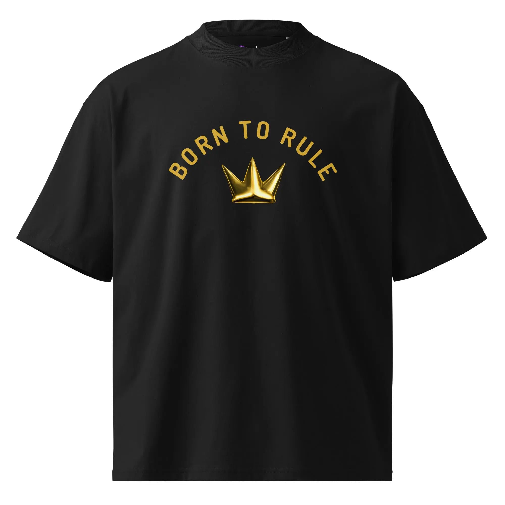 T-shirt oversize imprimé Born to Rule noir au style streetwear.