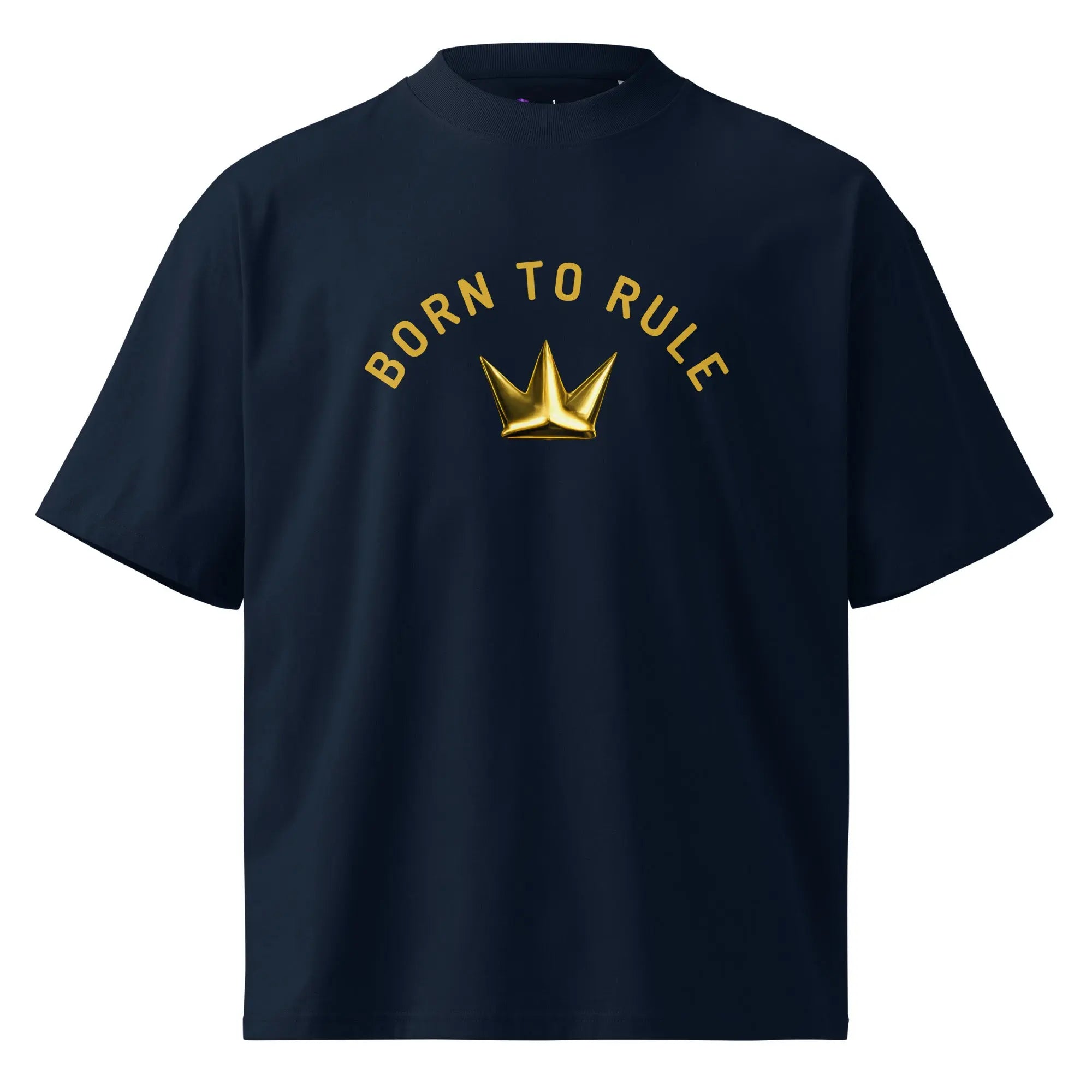 T-shirt oversize imprimé Born to Rule marine au style streetwear.