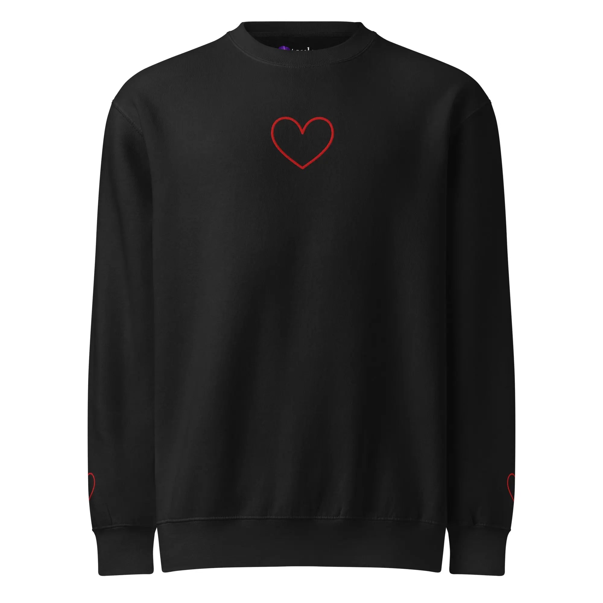 Sweat molletonné brodé cœur
