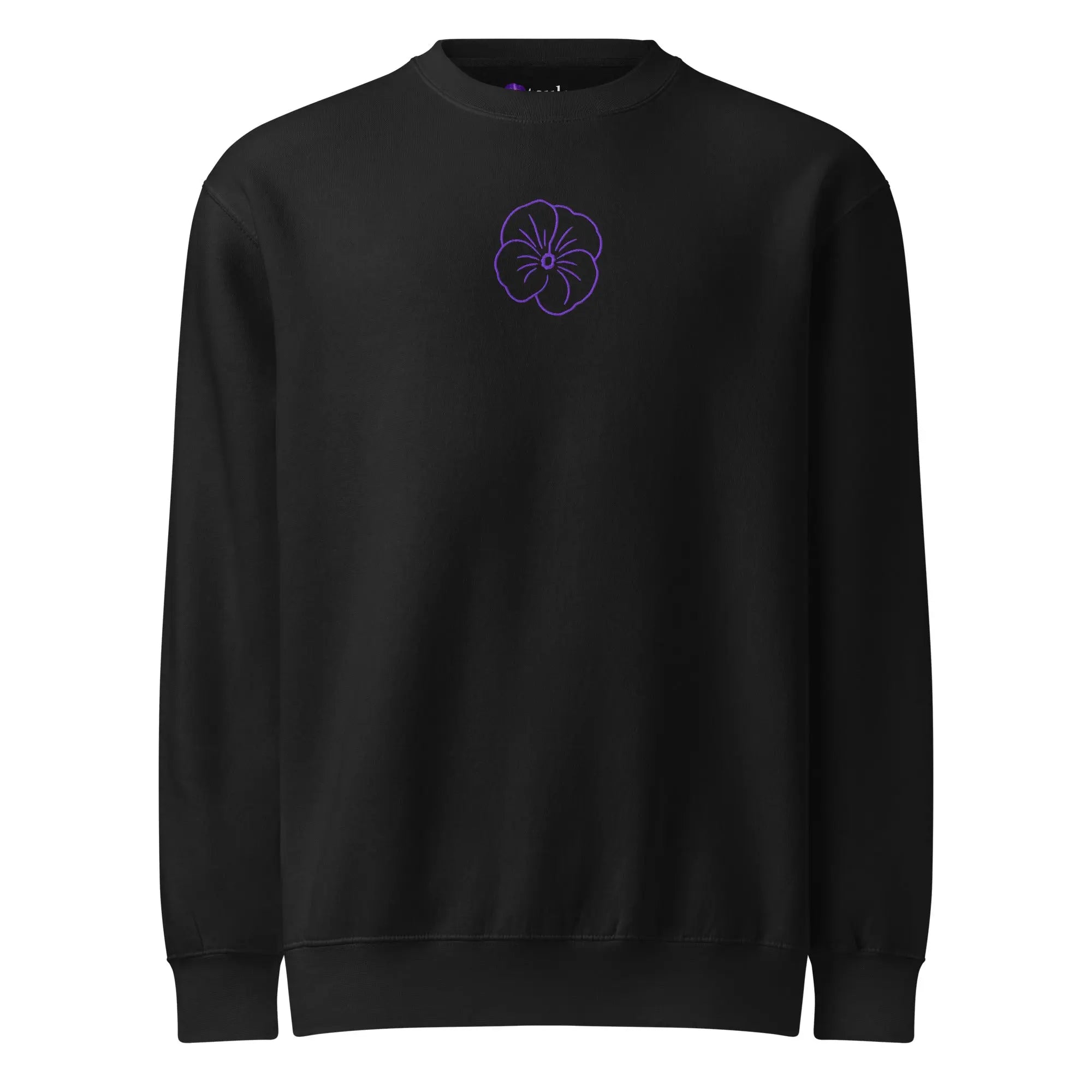 Sweat molletonné brodé violette