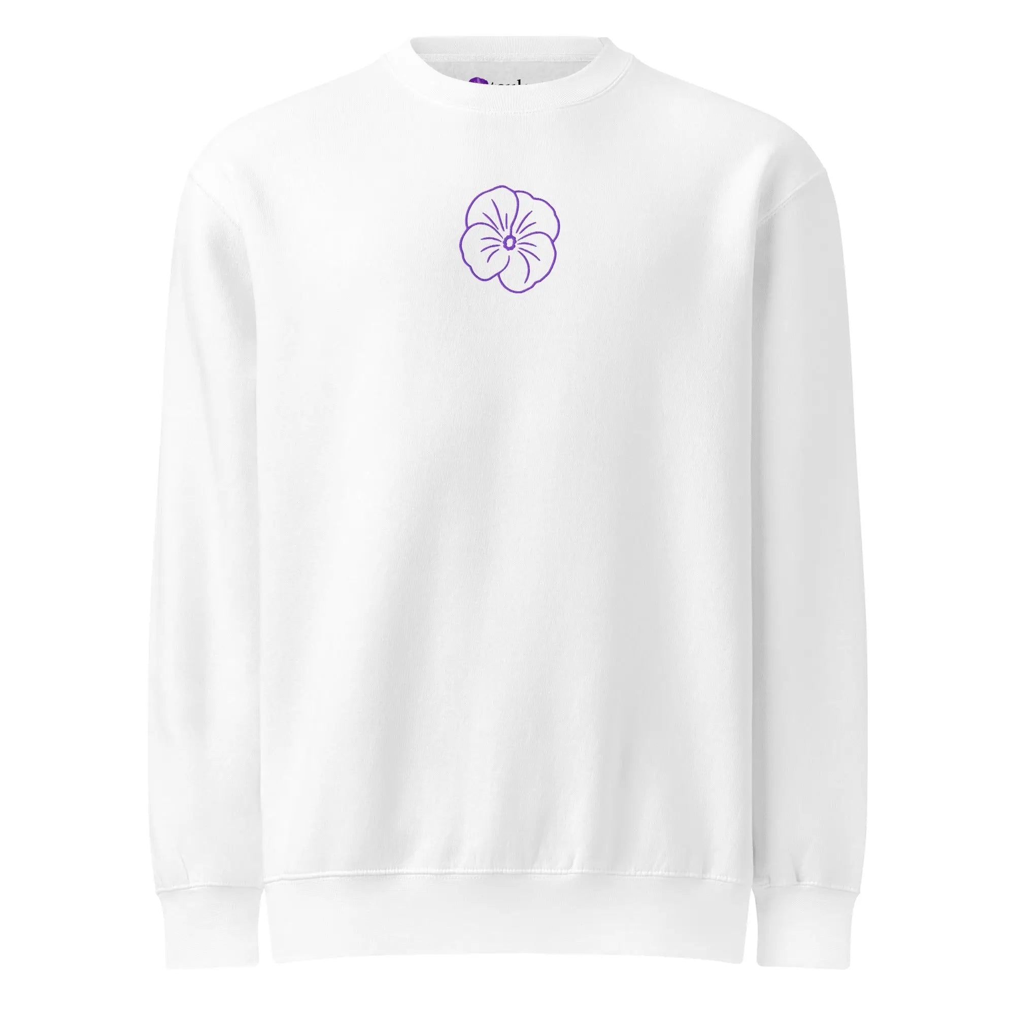 Sweat molletonné brodé violette