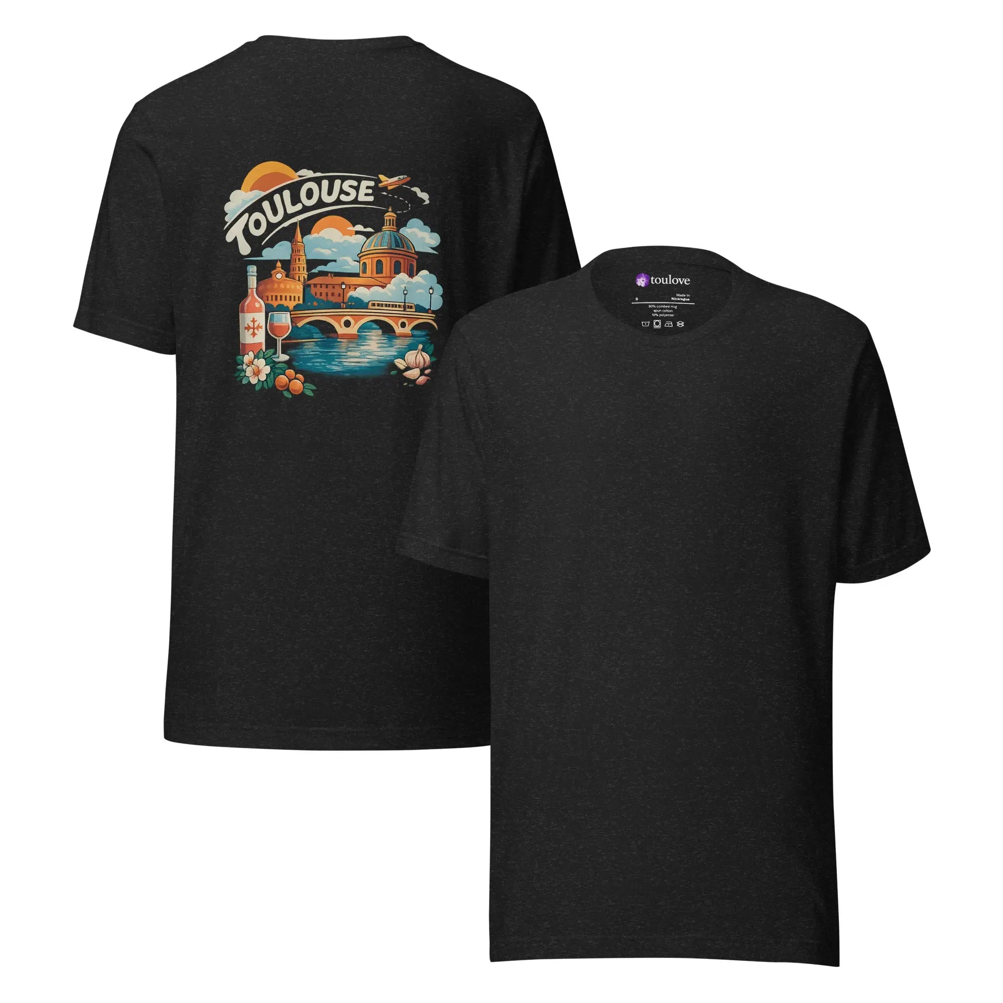 T-shirt unisexe imprimé Toulouse avec coupe classique et tissu doux.